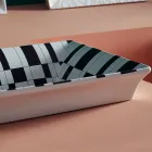 Semi-recessed washbasin in Fire Clay of Different Finishes Made in Italy - Ultima Viadurini