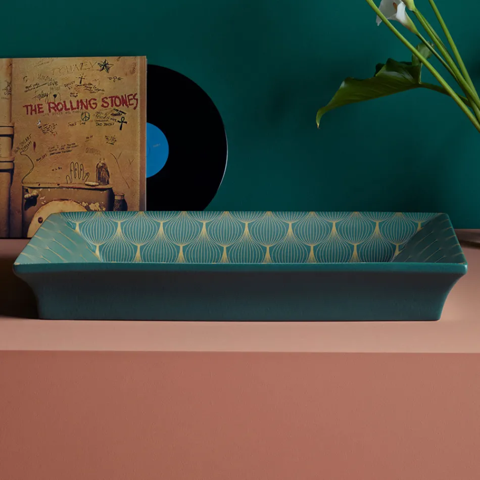 Semi-recessed washbasin in Fire Clay of Different Finishes Made in Italy - Ultima Viadurini