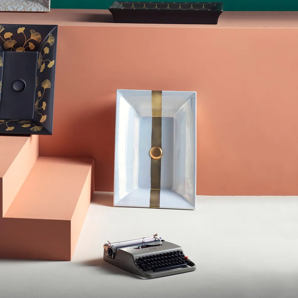 Semi-recessed washbasin in Fire Clay of Different Finishes Made in Italy - Ultima Viadurini