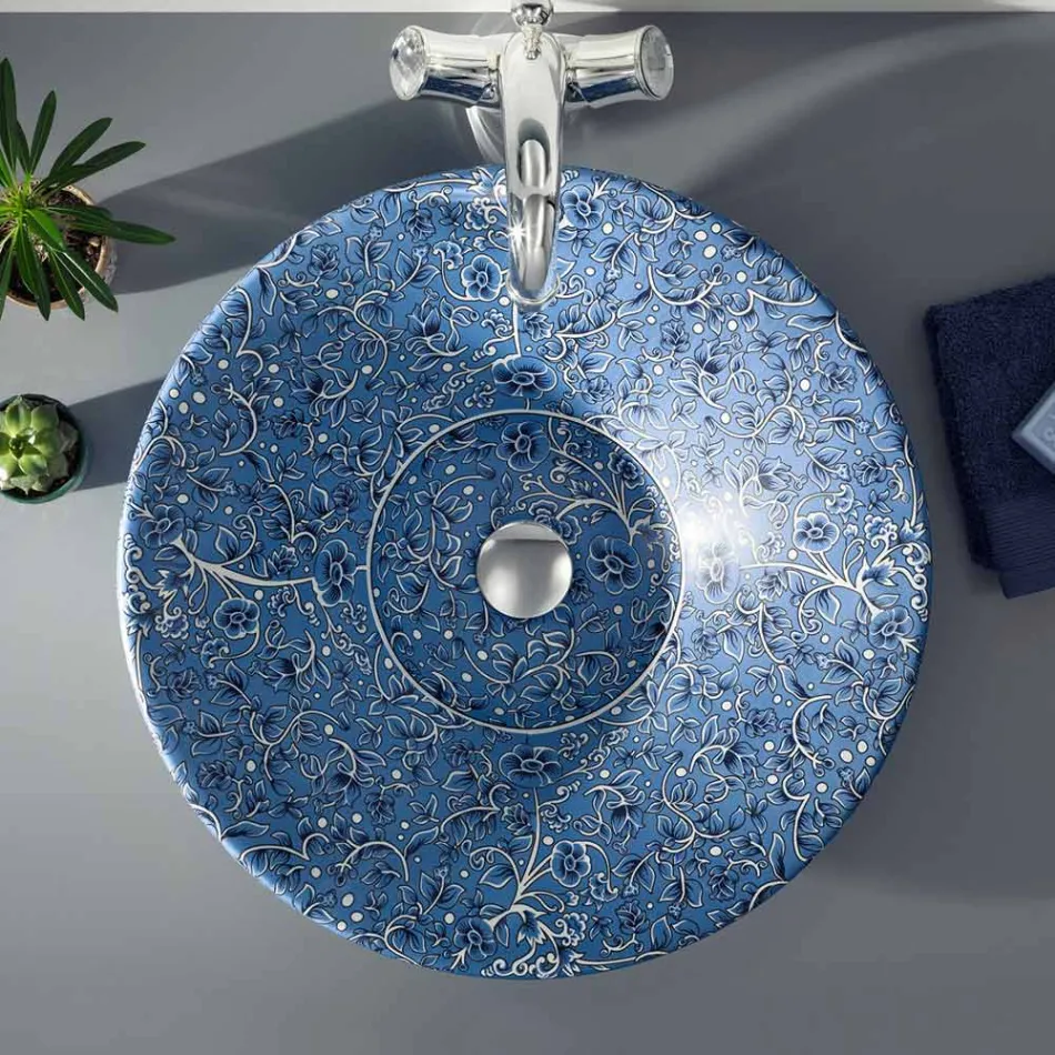 Semi-recessed washbasin in Fire Clay in different finishes Made in Italy - Capatosta Viadurini