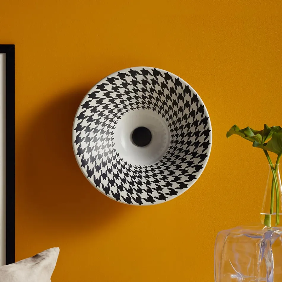 Semi-recessed washbasin in top quality French porcelain - Pausa Viadurini