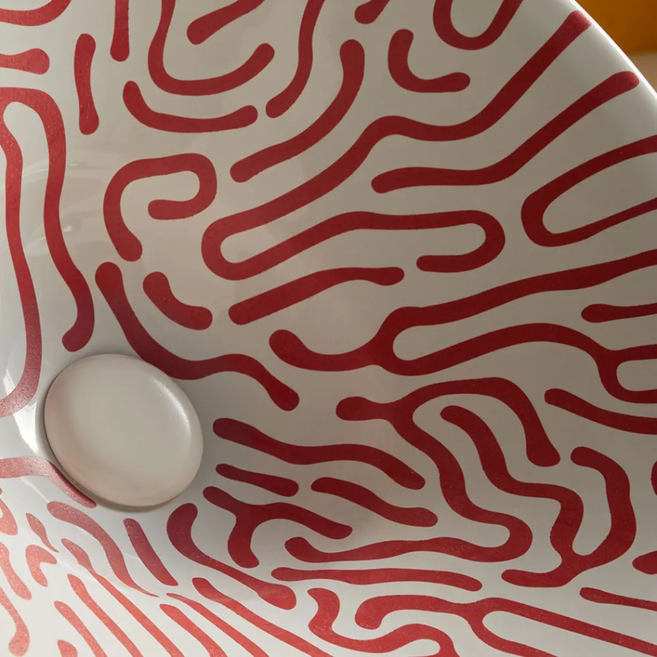 Semi-recessed washbasin in top quality French porcelain - Pausa Viadurini