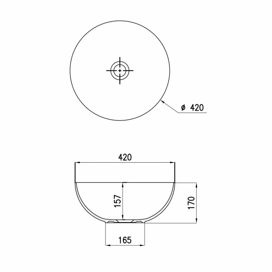 Spherical Ceramic Countertop Washbasin Ø40cm Made in Italy Leivi Viadurini