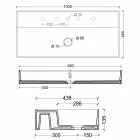 Modern design suspended ceramic washbasin Sun 100x45 cm made in Italy Viadurini