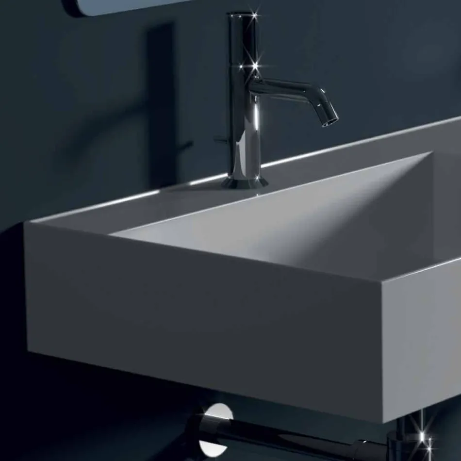 Modern design wall-mounted ceramic washbasin Sun 120x45 cm made in Italy Viadurini
