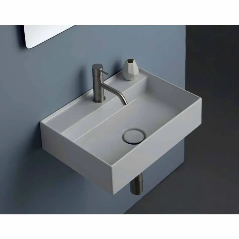 Suspended ceramic washbasin Sun 50x35 cm, different colours available Viadurini