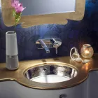 Baroque undercounter washbasin in fire clay and platinum made in Italy, Aegean Viadurini
