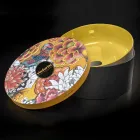 Yellow Round Countertop Washbasin in Glazed Clay Made in Italy - Tatiana Viadurini