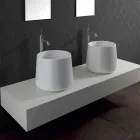 Round Countertop Washbasin in White or Colored Oliena Ceramic Viadurini