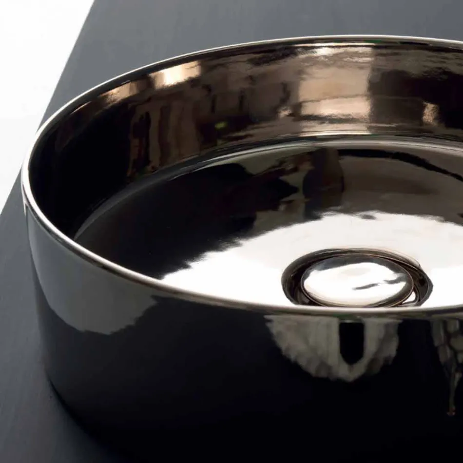 Round washbasin colored ceramic bearing Icon Alice Ceramics Viadurini