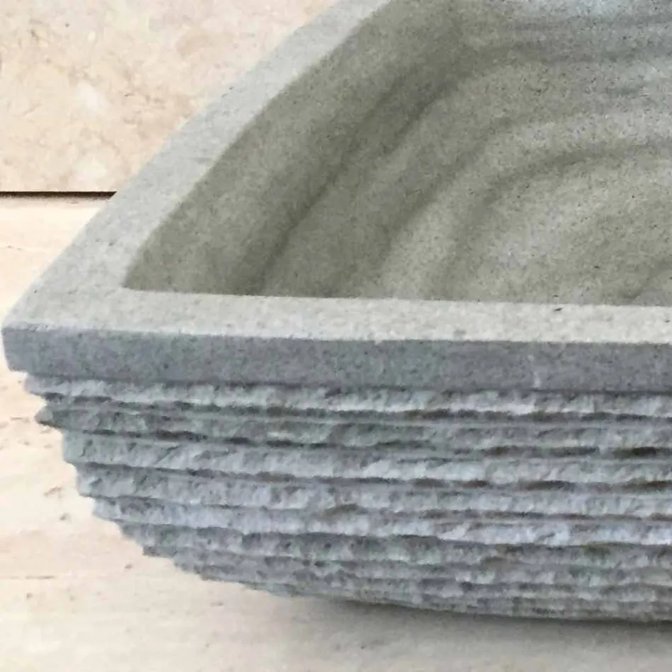 Design green countertop washbasin in Hilda stone Viadurini