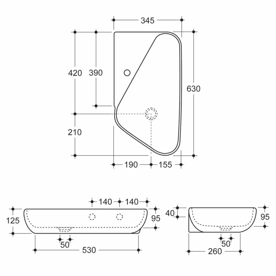 Countertop washbasin / design ceramic made in Italy Sheyla Viadurini