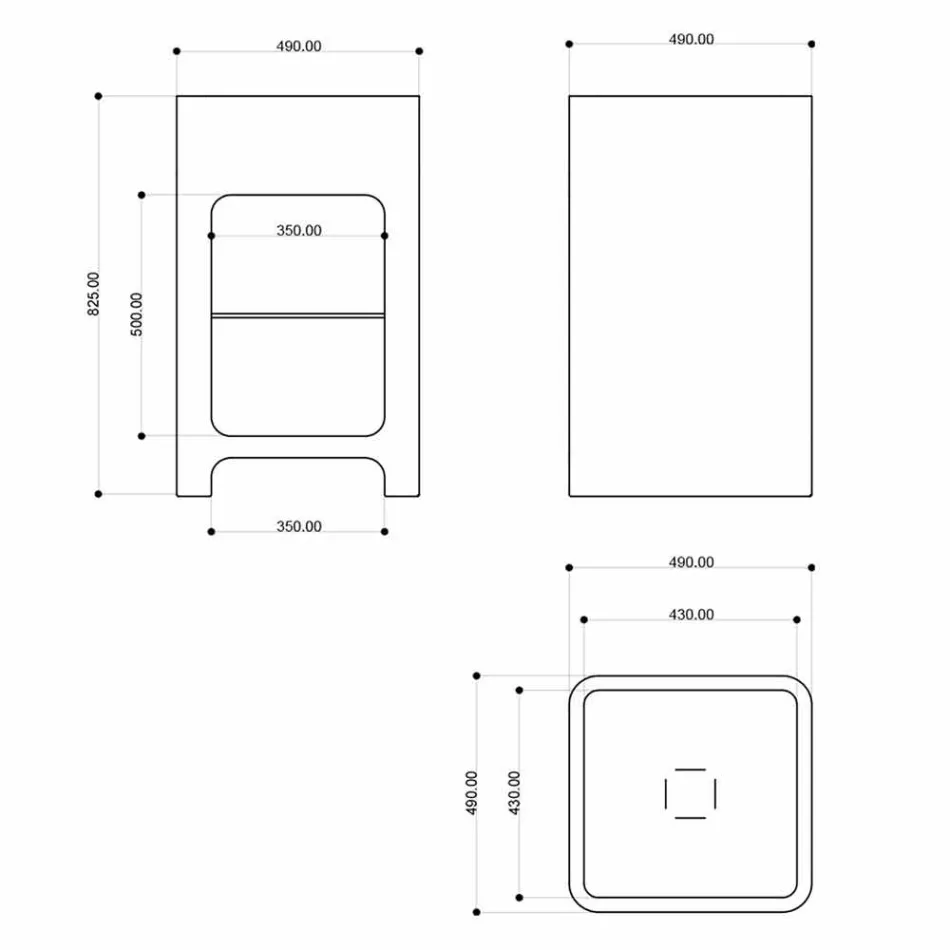 Modern monobloc freestanding sink made in Italy, Tufino Viadurini
