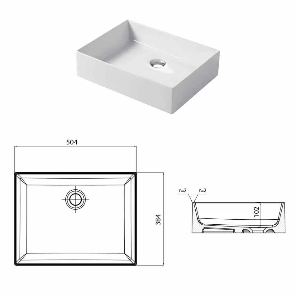Design washstand in white ceramic or colored Leivi Viadurini