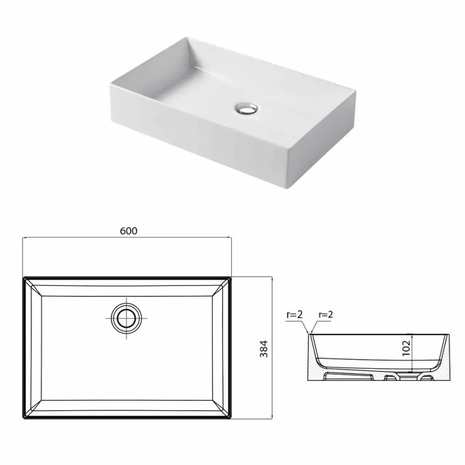 Design washstand in white ceramic or colored Leivi Viadurini