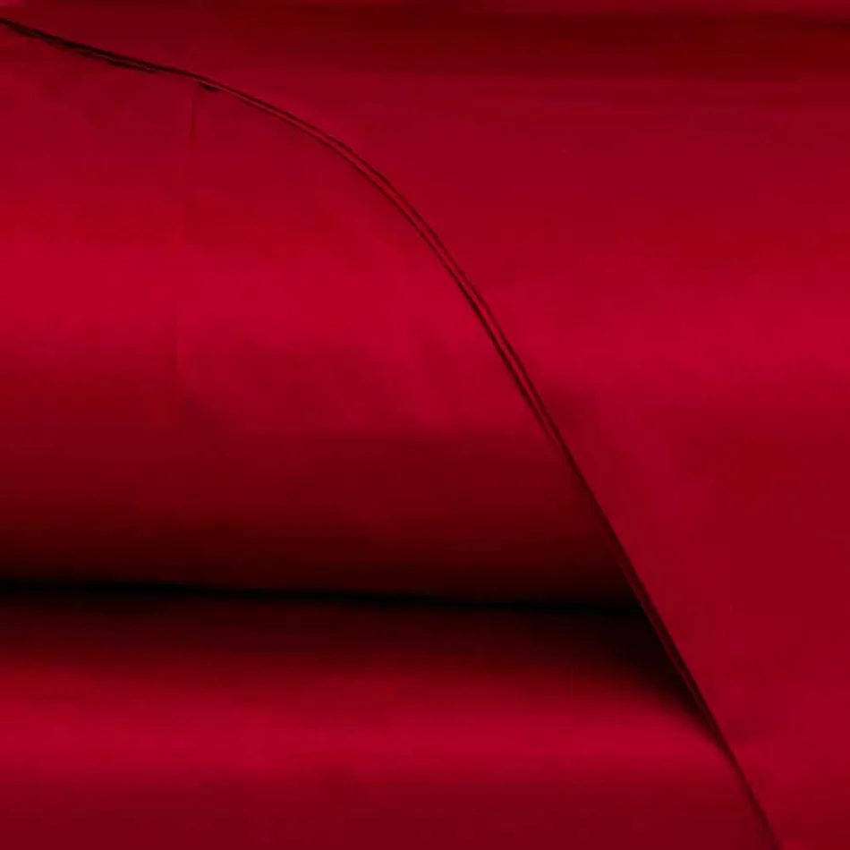 Cotton Satin Sheets Set for Double Bed Solid Colour - Freesia Viadurini