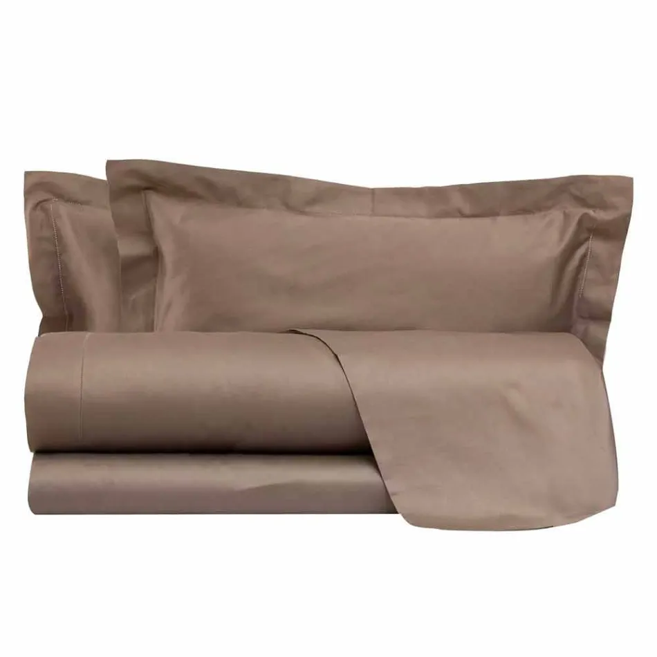 Cotton Satin Sheets Set for Double Bed Solid Colour - Freesia Viadurini