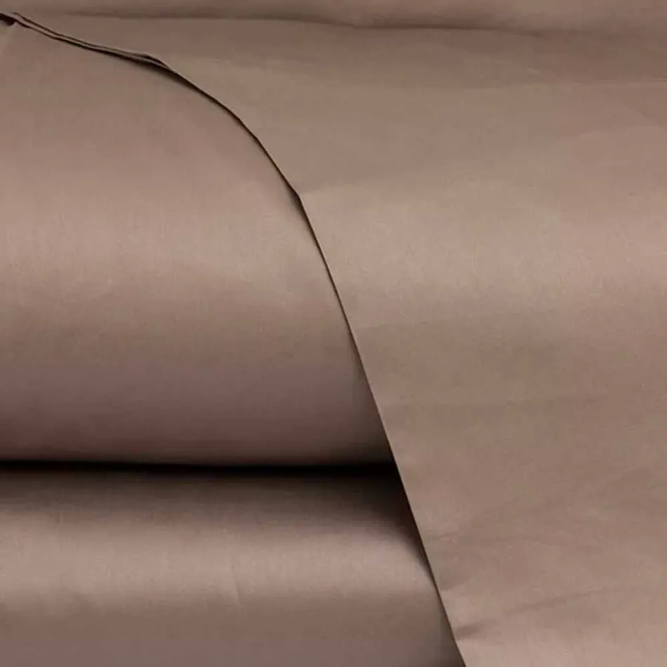 Cotton Satin Sheets Set for Double Bed Solid Colour - Freesia Viadurini