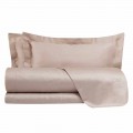 Cotton Satin Sheets Set for Double Bed Solid Colour - Freesia