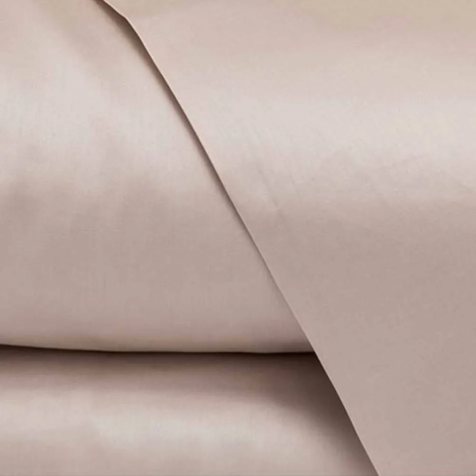 Cotton Satin Sheets Set for Double Bed Solid Colour - Freesia Viadurini