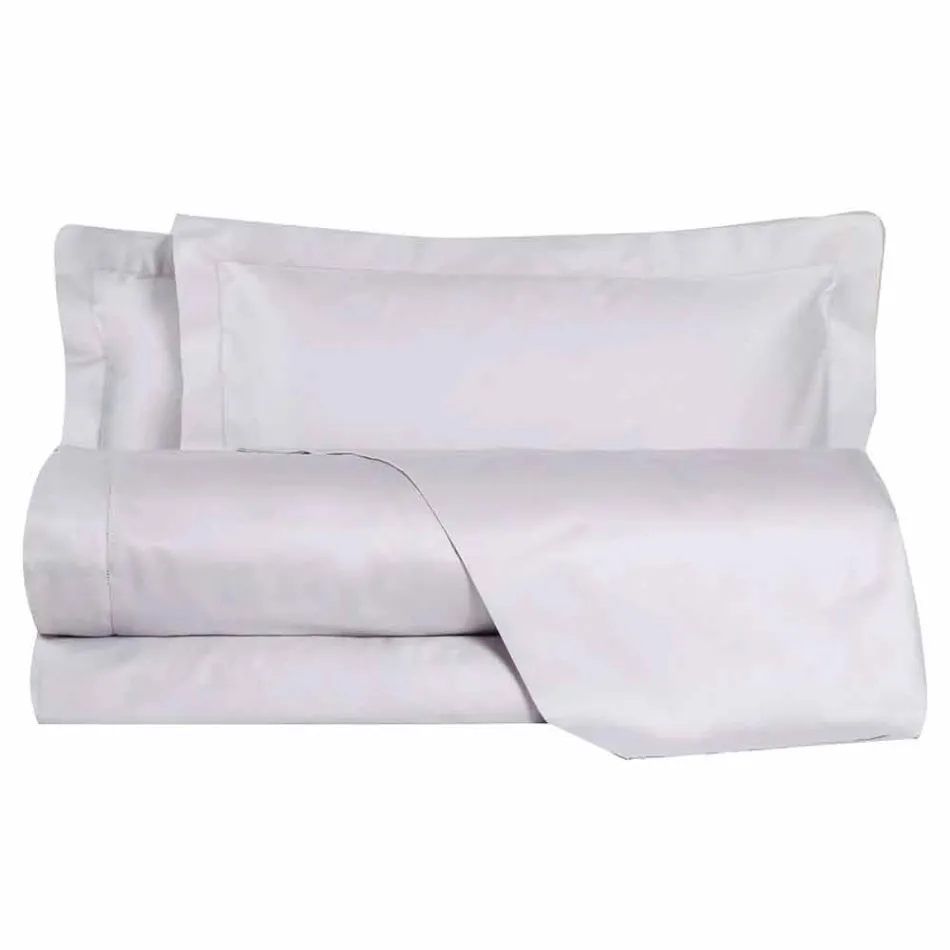 Cotton Satin Sheets Set for Double Bed Solid Colour - Freesia Viadurini