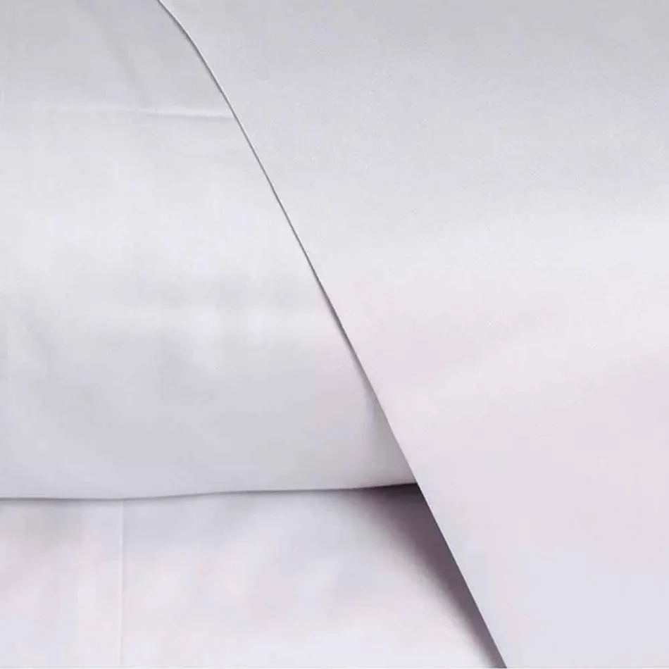 Cotton Satin Sheets Set for Double Bed Solid Colour - Freesia Viadurini