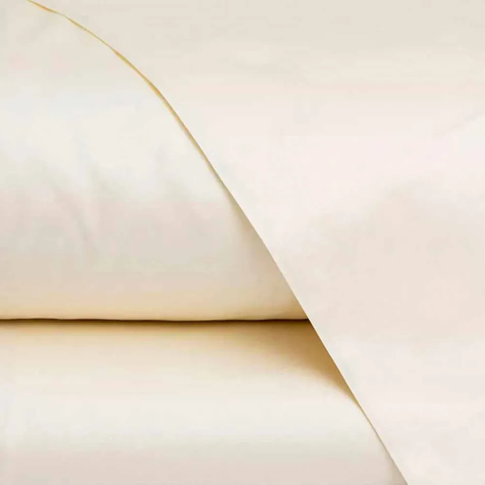 Cotton Satin Sheets Set for Double Bed Solid Colour - Freesia Viadurini