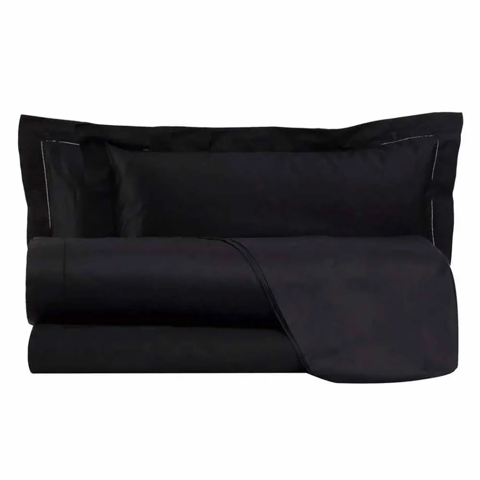 Cotton Satin Sheets Set for Double Bed Solid Colour - Freesia Viadurini