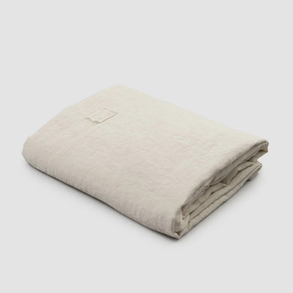 Double fitted sheets in Black Linen, Butter or Old Chalk - Fiumano Viadurini
