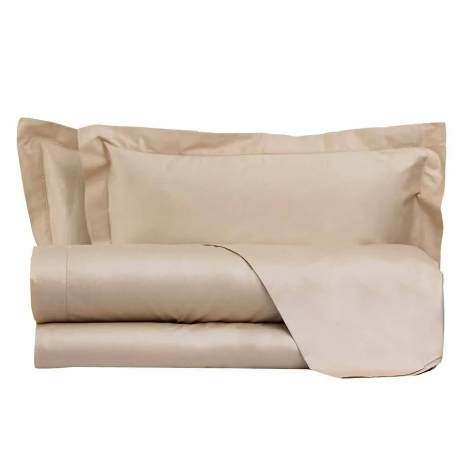 Solid Colour Sheets Complete in Cotton Satin for Double Bed - Hibiscus Viadurini