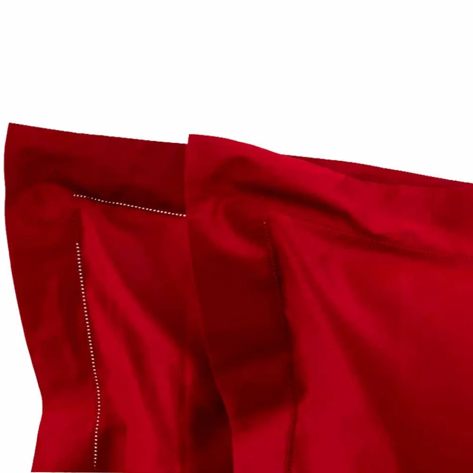 Solid Colour Sheets Complete in Cotton Satin for Double Bed - Hibiscus Viadurini