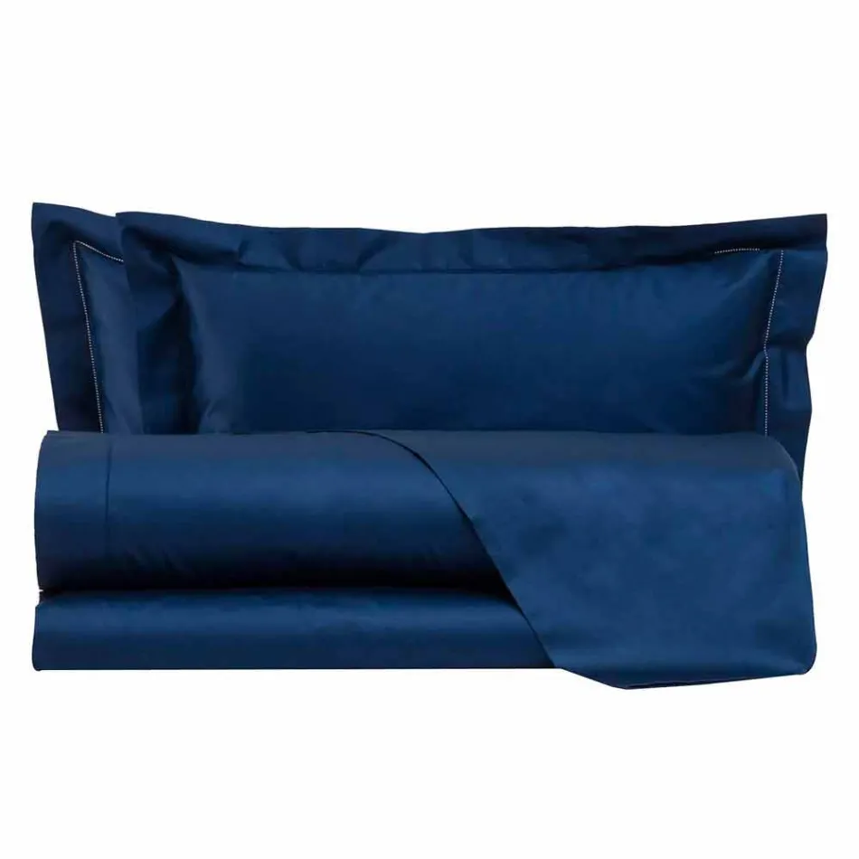 Solid Colour Sheets Complete in Cotton Satin for Double Bed - Hibiscus Viadurini