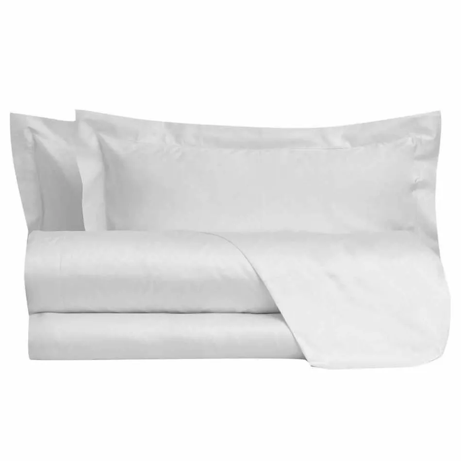 Solid Colour Sheets Complete in Cotton Satin for Double Bed - Hibiscus Viadurini