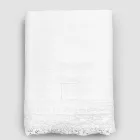 High Quality White Linen Sheet with Lace for Double Bed - Fiumana Viadurini