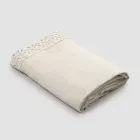 Double Bed Sheet in Linen with Poema Lace, 3 Finishes - Dulcis Viadurini