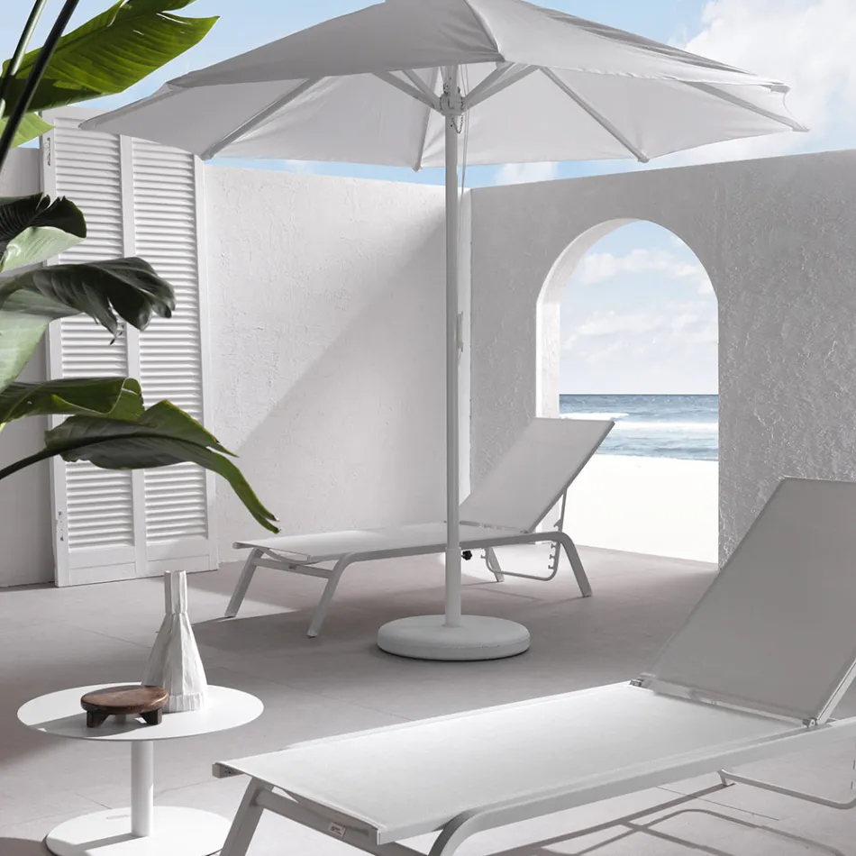 Garden Sunbeds in Painted Aluminium and Textilene, 2 Pieces - Bunny Viadurini