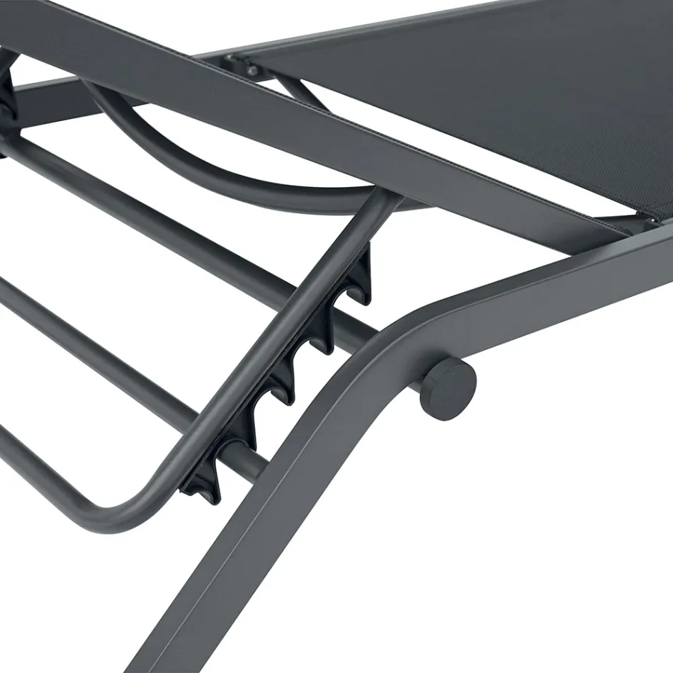Solaya 194x65 cm Outdoor Sun Lounger in Aluminum and Textilene Viadurini
