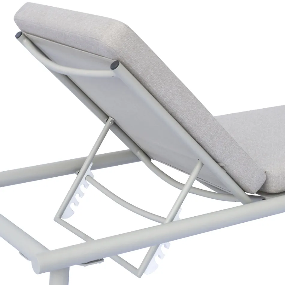 196x75 cm Outdoor Aluminum Sun Lounger with Cushion - Sundra Viadurini
