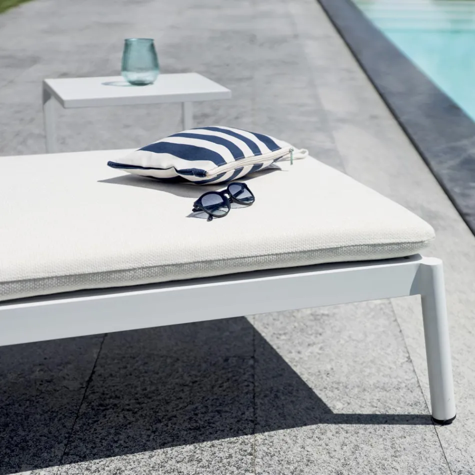 205x76 cm Outdoor Aluminum Sun Lounger with Cushion - Tessara Viadurini