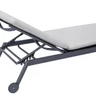 205x76 cm Outdoor Aluminum Sun Lounger with Cushion - Tessara Viadurini