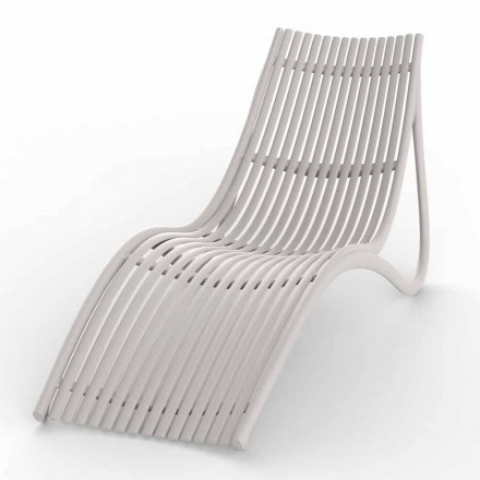 Outdoor Chaise Longue Sunbed, White or Ecru Plastic 4 Pieces - Ibiza by Vondom Viadurini