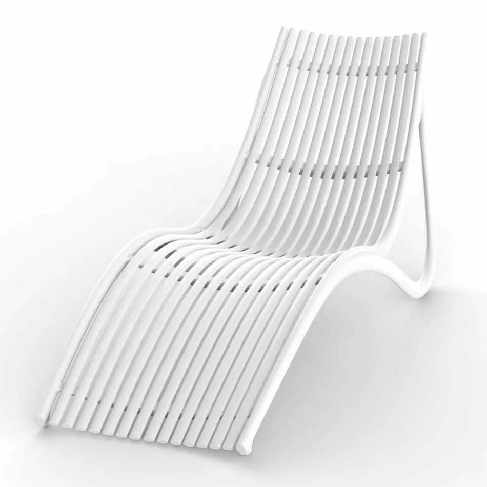 Outdoor Chaise Longue Sunbed, White or Ecru Plastic 4 Pieces - Ibiza by Vondom Viadurini
