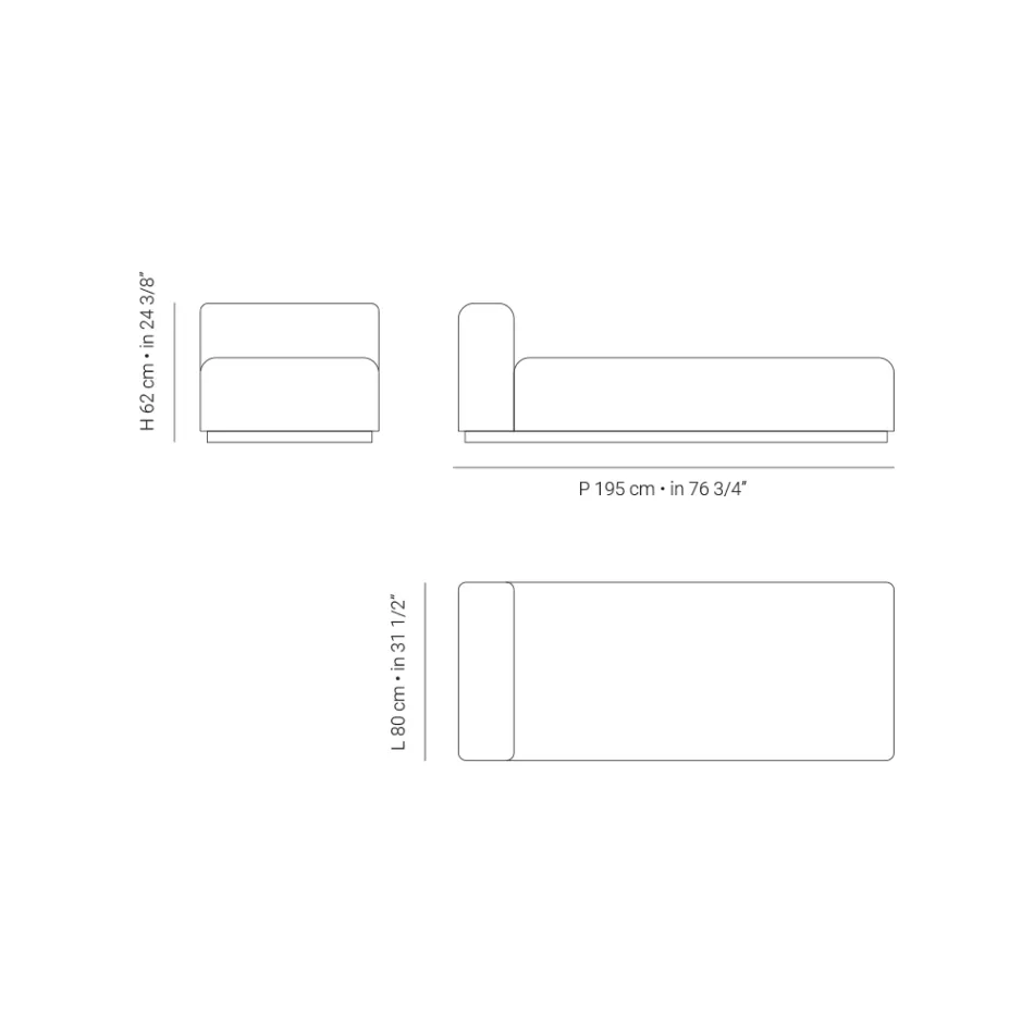 Outdoor Sunbed with Padding in Draining Rubber Made in Italy - Bahias Viadurini