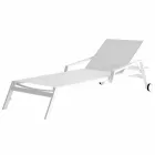 Outdoor Sunbed in Aluminium with Wheels and Armrests Modern Design - Carmine Viadurini