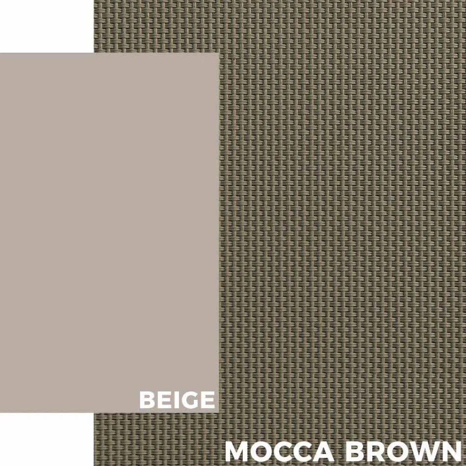 Outdoor Sunbed in Aluminium with Wheels and Armrests Modern Design - Carmine Viadurini