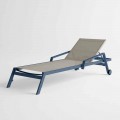 Outdoor Sunbed in Aluminium with Wheels and Armrests Modern Design - Carmine