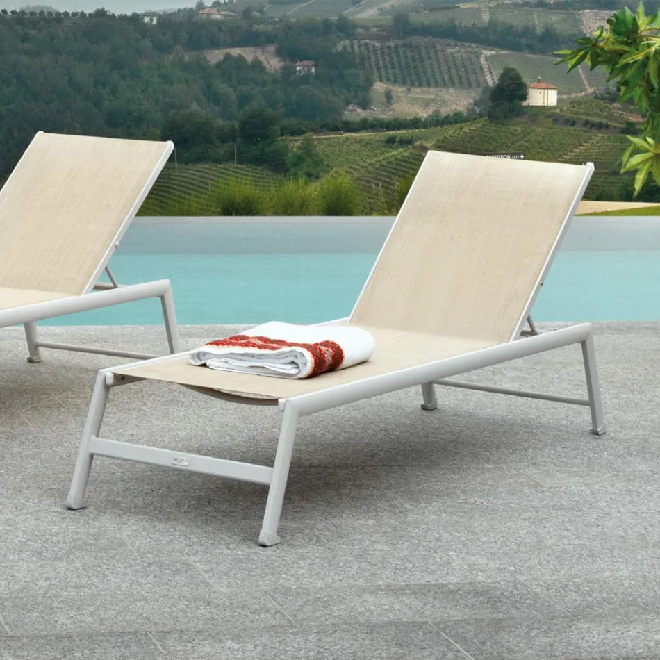 Outdoor Lounger in Aluminium with Different Finishes - Sheet Viadurini