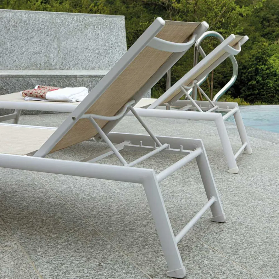 Outdoor Lounger in Aluminium with Different Finishes - Sheet Viadurini
