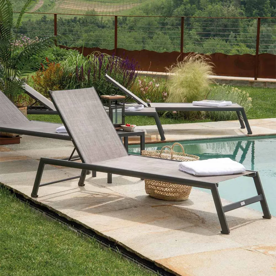 Outdoor Lounger in Aluminium with Different Finishes - Sheet Viadurini