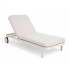 Outdoor Lounger in Aluminium and Fabric with Wheels - Solaria Viadurini